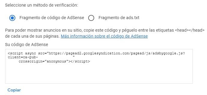 código de Adsense