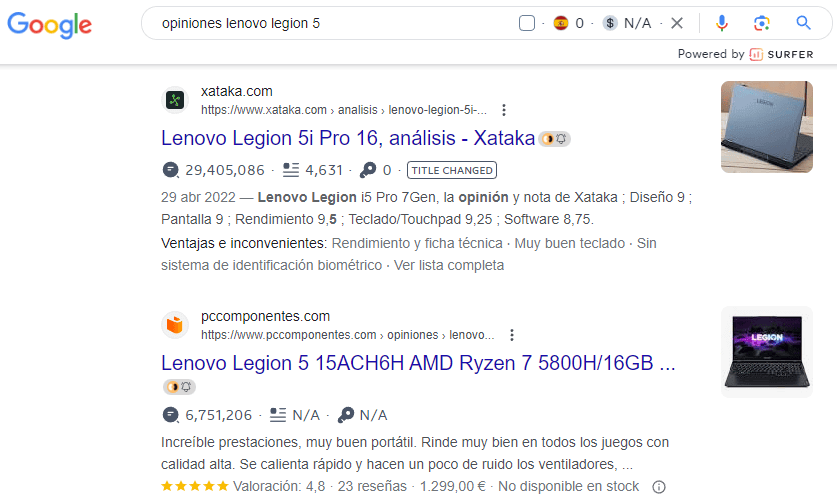 intención de búsqueda comercial