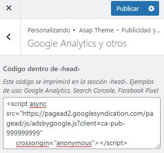 Cómo código de adense en página web